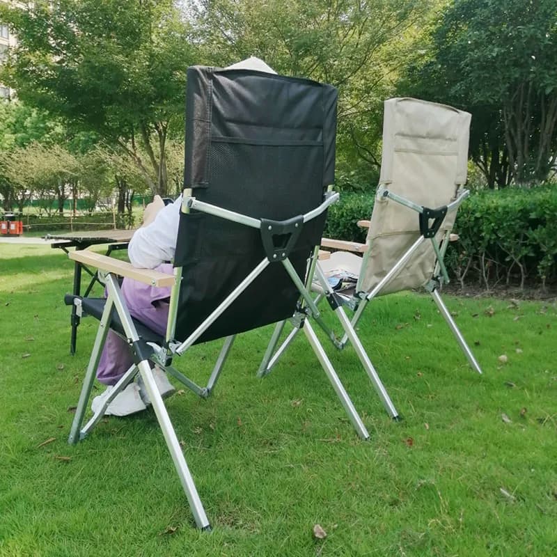 Chaise camping Lohascamping 5 vitesses dossier réglable - Banc relaxation alliage aluminium pliant extérieur