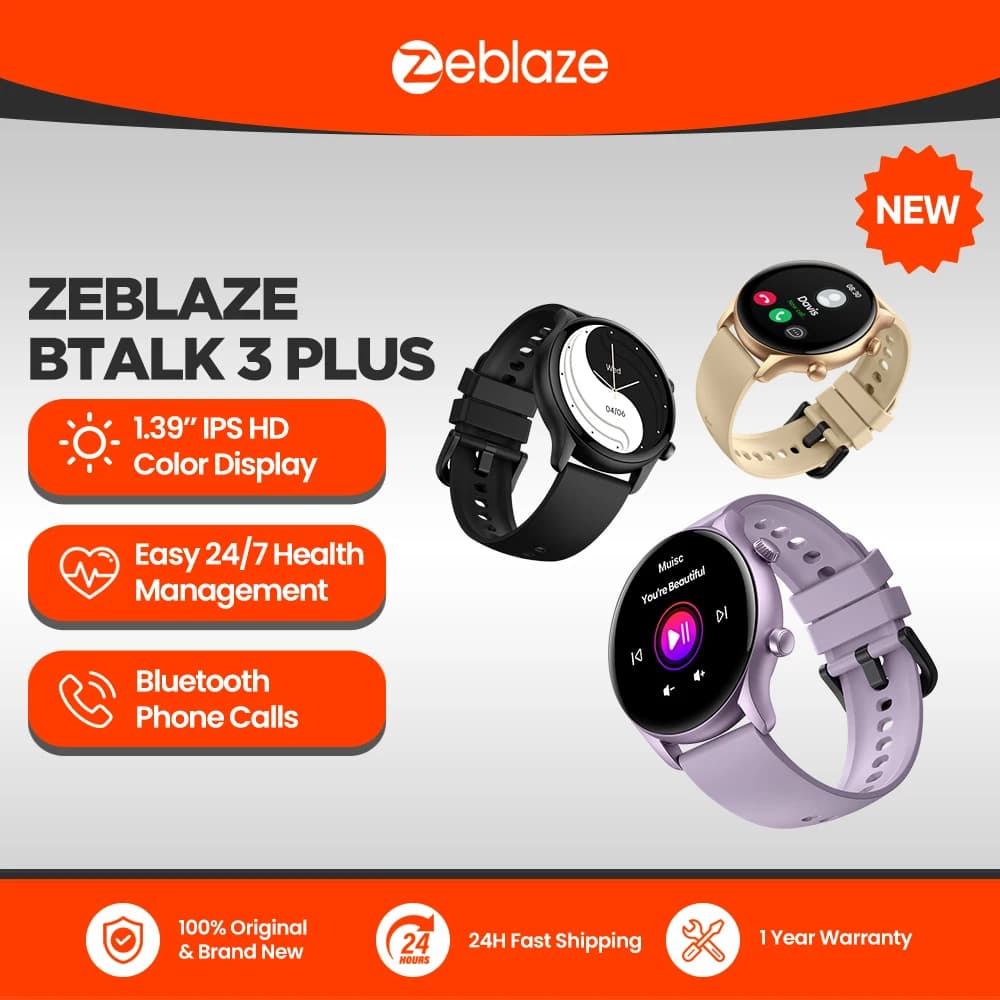Smartwatch Zeblaze Btalk 3 Plus - Appels vocaux et monitoring santé pour pêcheurs communicants