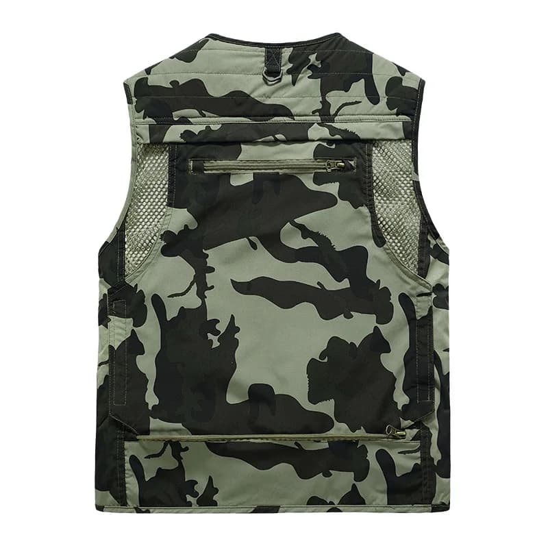 Veste de pêche homme 2023 multi-poches respirante en mesh pour extérieur et randonnée