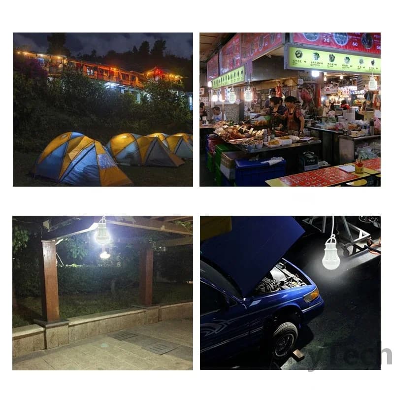 Lampe LED camping rechargeable USB lanterne suspendue pour tente travail BBQ pêche équipement extérieur