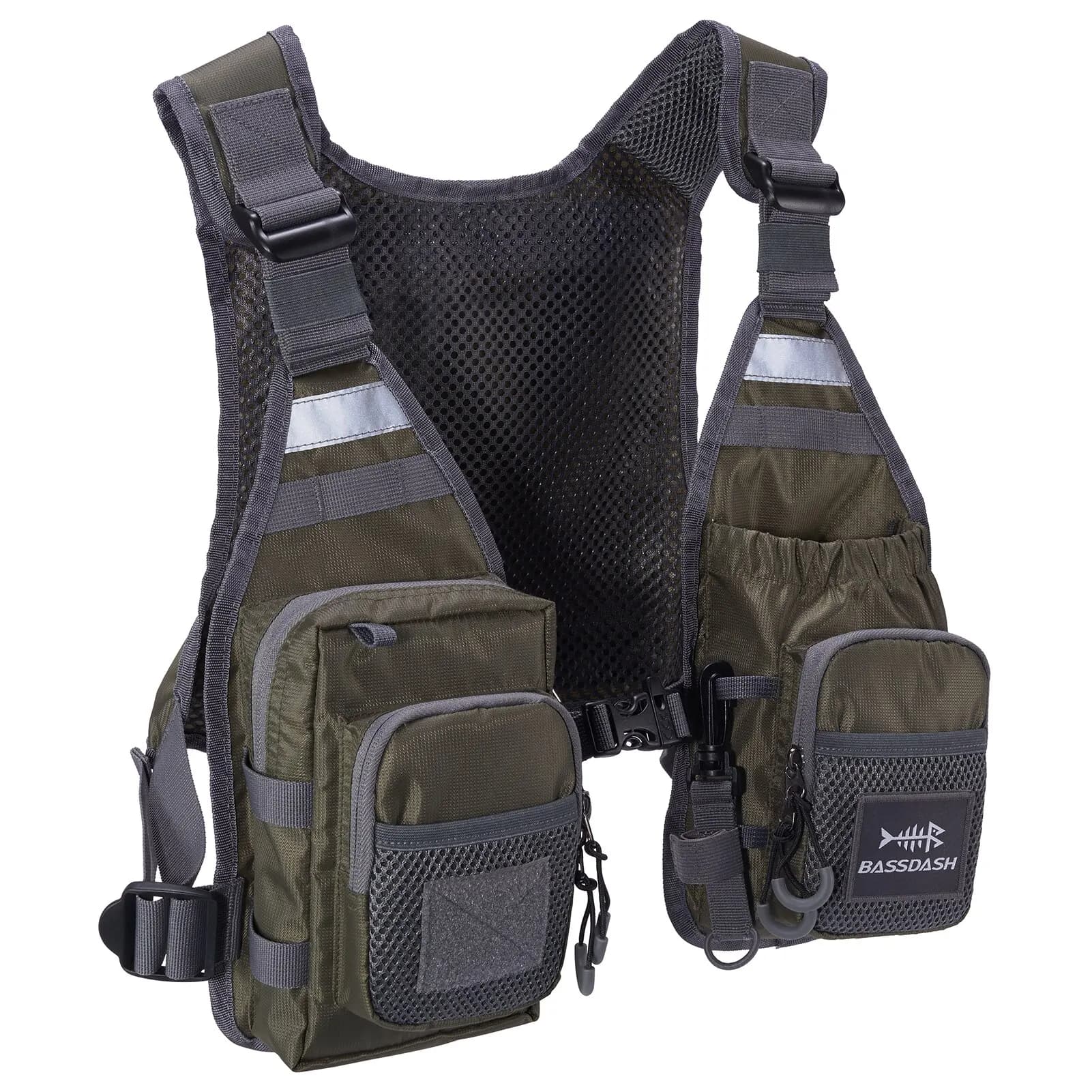 Gilet de pêche à la mouche ultra-léger Bassdash FV08 pour homme et femme, sac poitrine portable