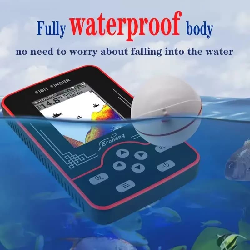 Sonar de pêche sans fil 100M - Détecteur de poissons rechargeable avec sondeur 60M de profondeur