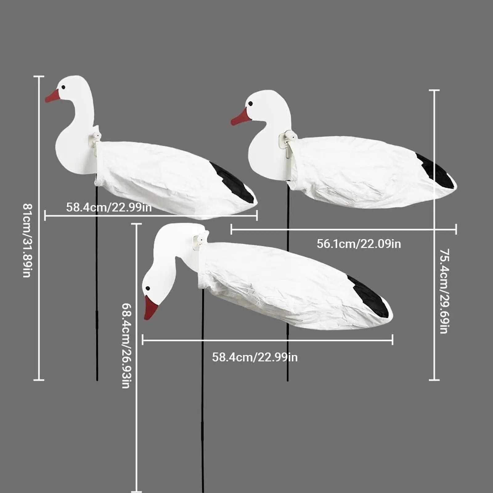 Leurres oie à mouvement vent - Ensemble déco jardin réaliste pour chasse au gibier d'eau attractif