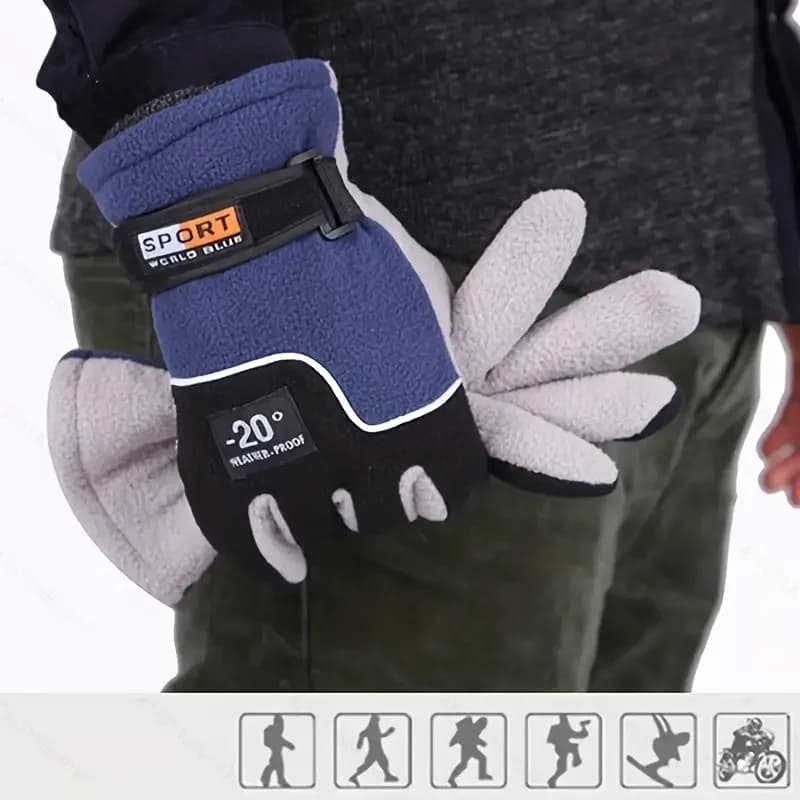 Gants polaire pleine main unisexe hiver - Chauffants anti-vent pour pêche, ski et équitation