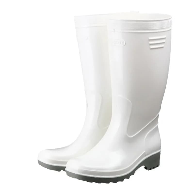 Bottes de pêche blanches anti-dérapantes mi-mollet imperméables pour chef et extérieur