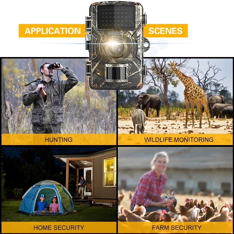 Caméra 16MP 1080P étanche IP66 vision nocturne infrarouge pour surveillance faune et sécurité France