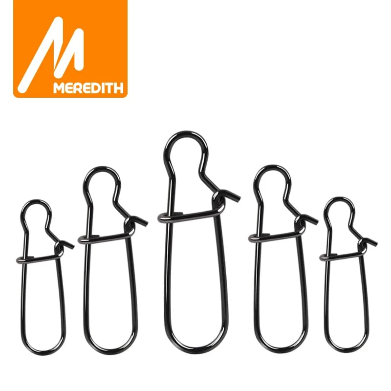 Snap de pêche inoxydable Meredith, 50 pièces solides avec mousqueton à verrouillage sécurisé pour hameçons et leurres