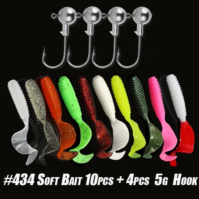 Kit 10-30 leurres souples silicone avec hameçons - Ensemble pêche vers artificiels et crankbaits