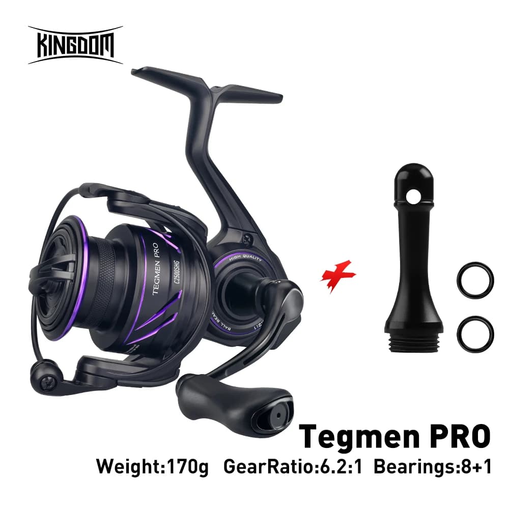 Moulinet de pêche spinning léger mer Kingdom Tegmen Pro 9kg drague 6.2:1 8+1 roulements