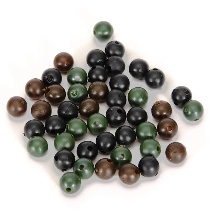 50 perles anti-embrouillages en silicone souple 8mm, perles de blocage pour montage ligne de pêche, set anti-collision