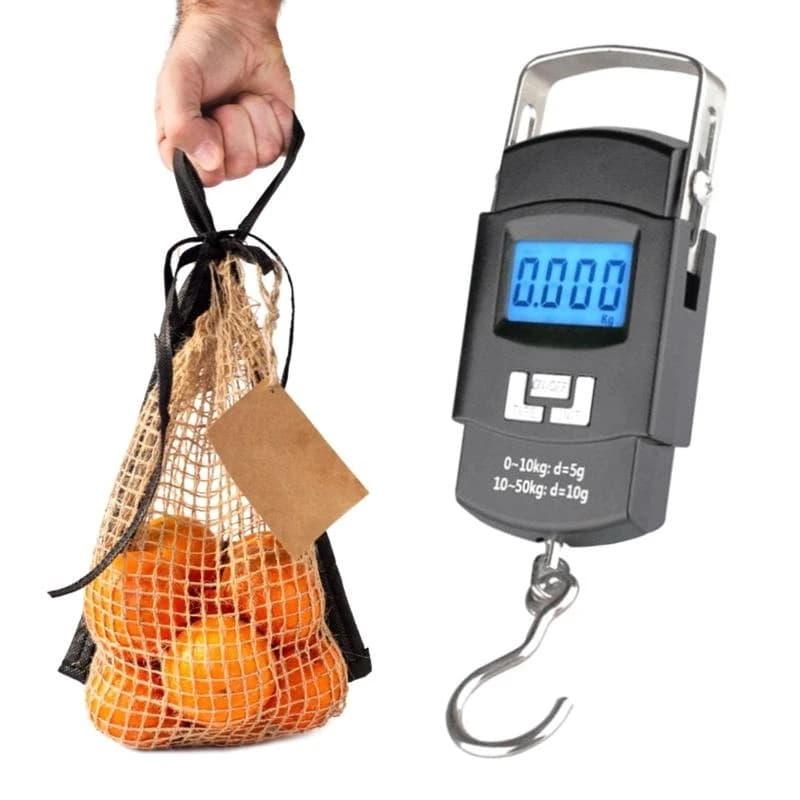 Balance digitale main C9GC pour pesée valises et poissons pèse-bagages portable avec écran numérique