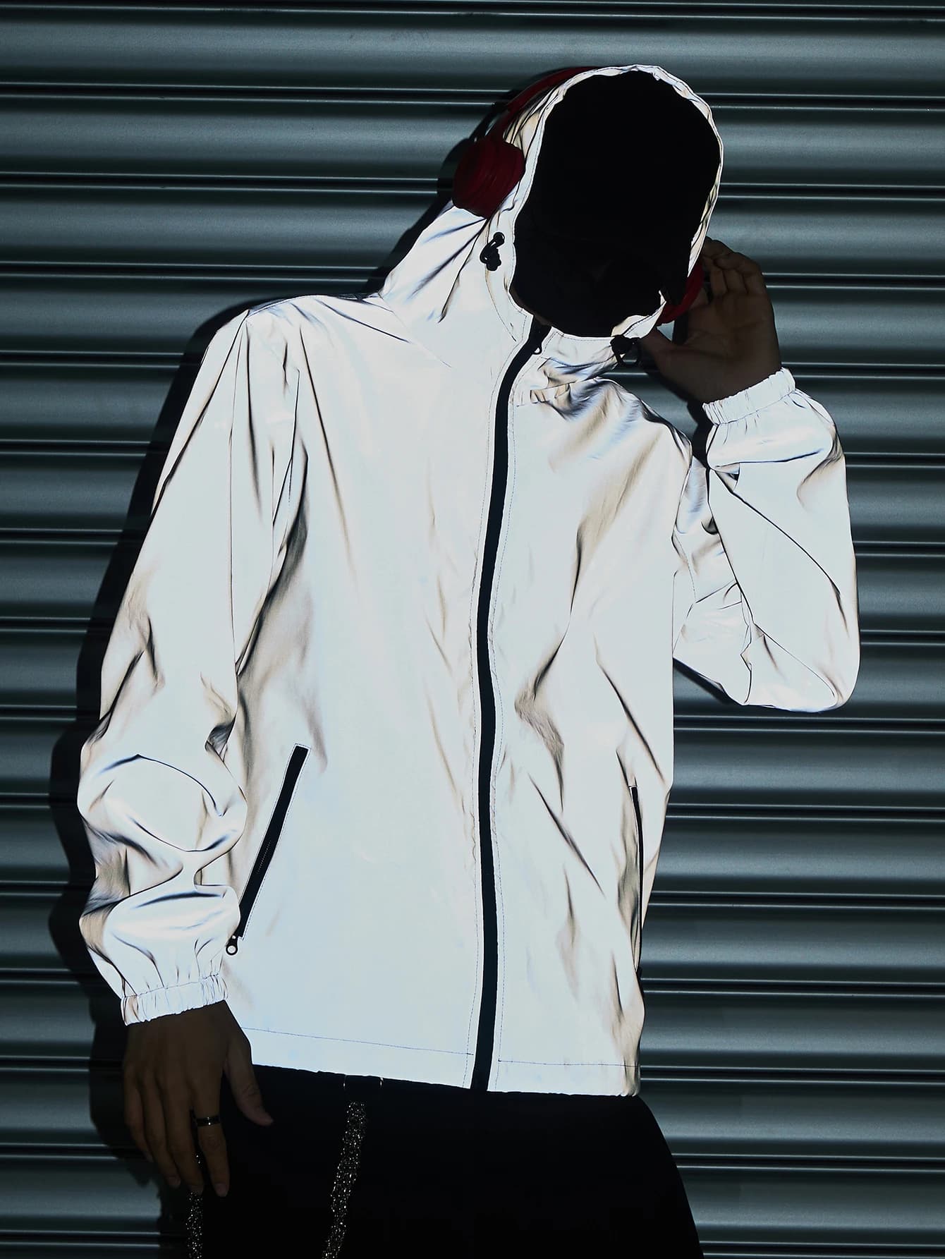 Veste réfléchissante nuit homme running - Veste sécurité pêche nocturne visibilité optimale