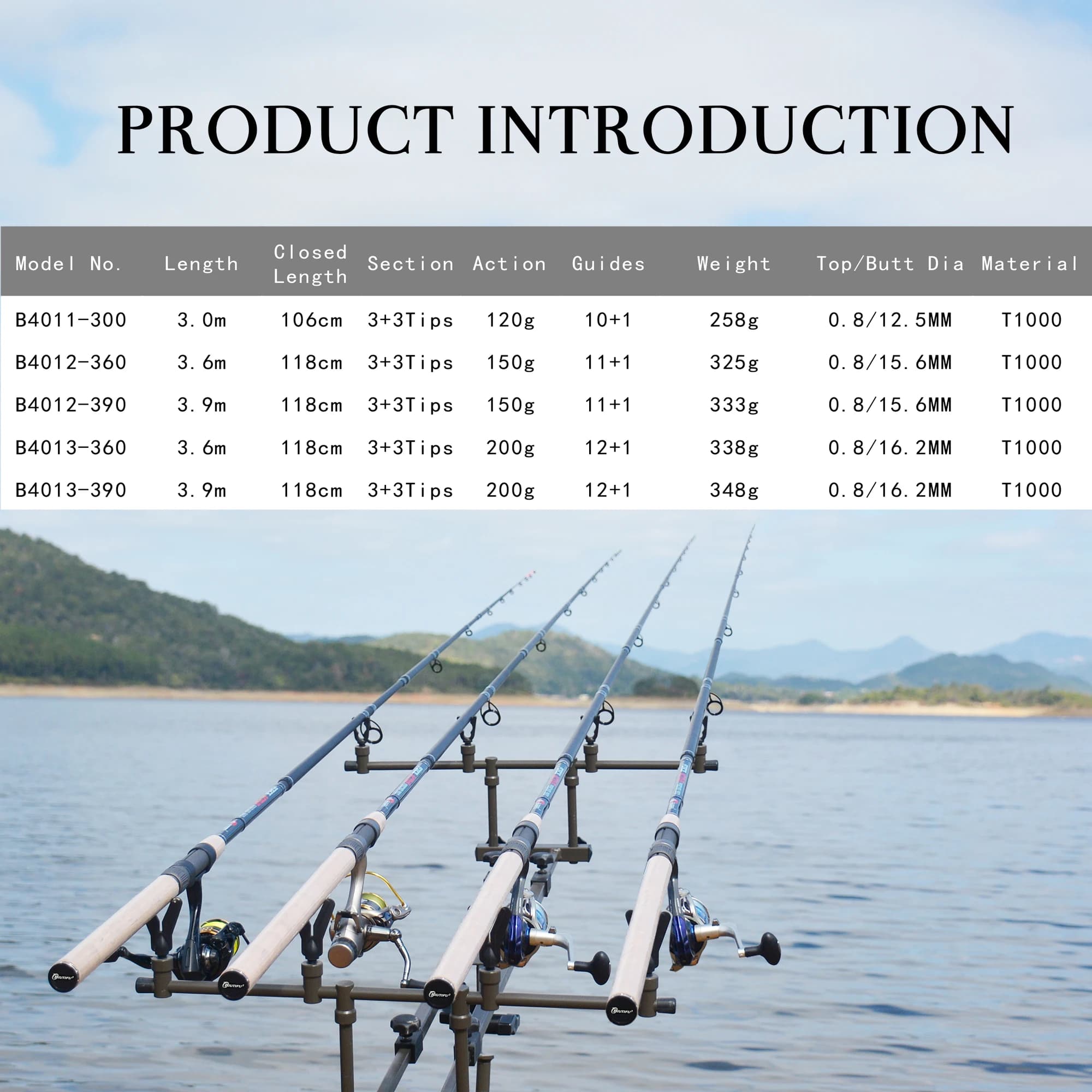 Canne feeder BIUTIFU carpe 3.0m 3.6m 3.9m 3 scions puissance 25-30lb pêche au feeder mer et eau douce
