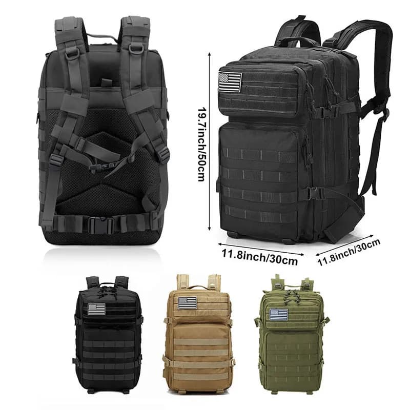 Sac à dos tactique 50L étanche homme - Grand sac de voyage multifonction pour activités outdoor