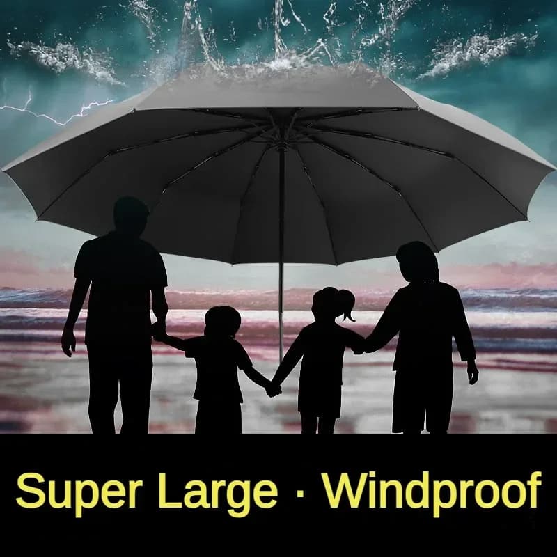 Grand parapluie automatique pliant homme femme - Anti-vent imperméable protection UV pluie forte
