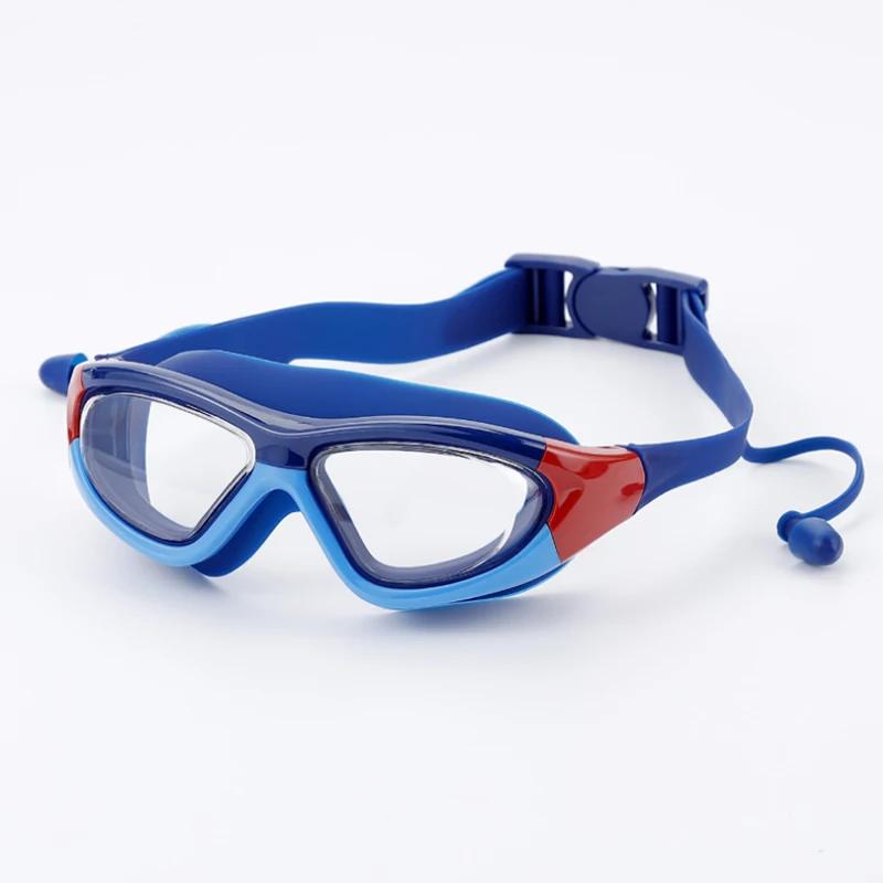 Lunettes de natation enfant grand cadre anti-buée étanches unisexe équipement scolaire