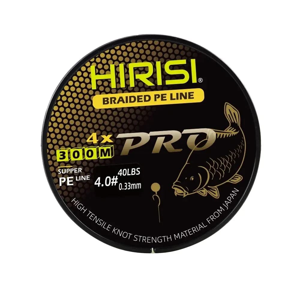 Ligne de pêche carpe Hirisi 4 brins 300 mètres multifilament PE lisse 15-70LB pour pêche sportive