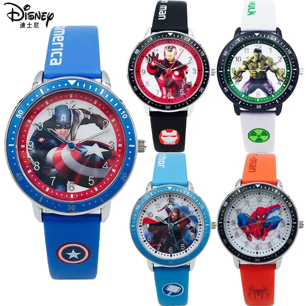 Montre enfant Disney Avengers Spider-Man Iron Man Hulk étanche quartz cadeau anniversaire fête jouet