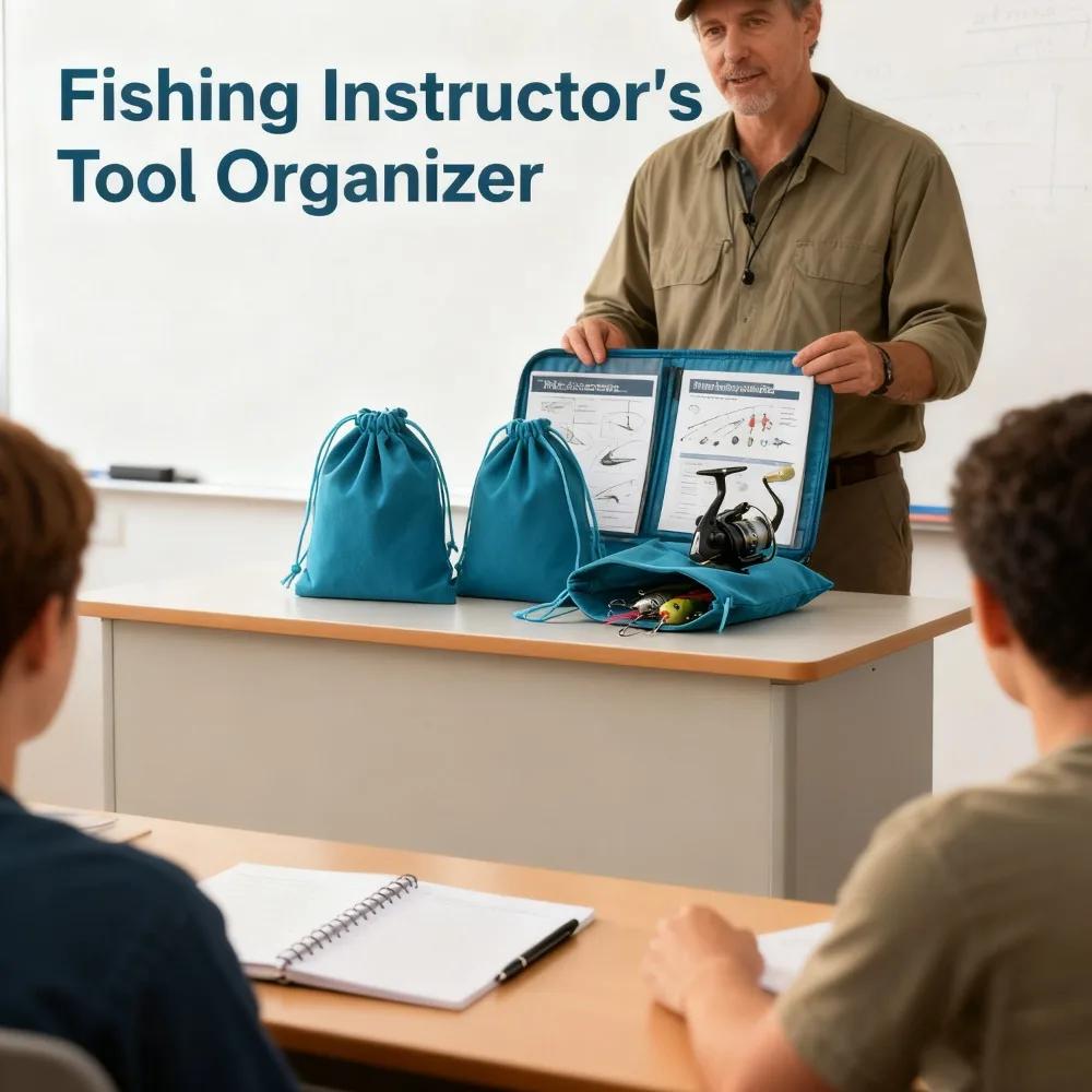 Sac de protection portable pour moulinets de pêche avec cordon de serrage - Étui de rangement pour accessoires