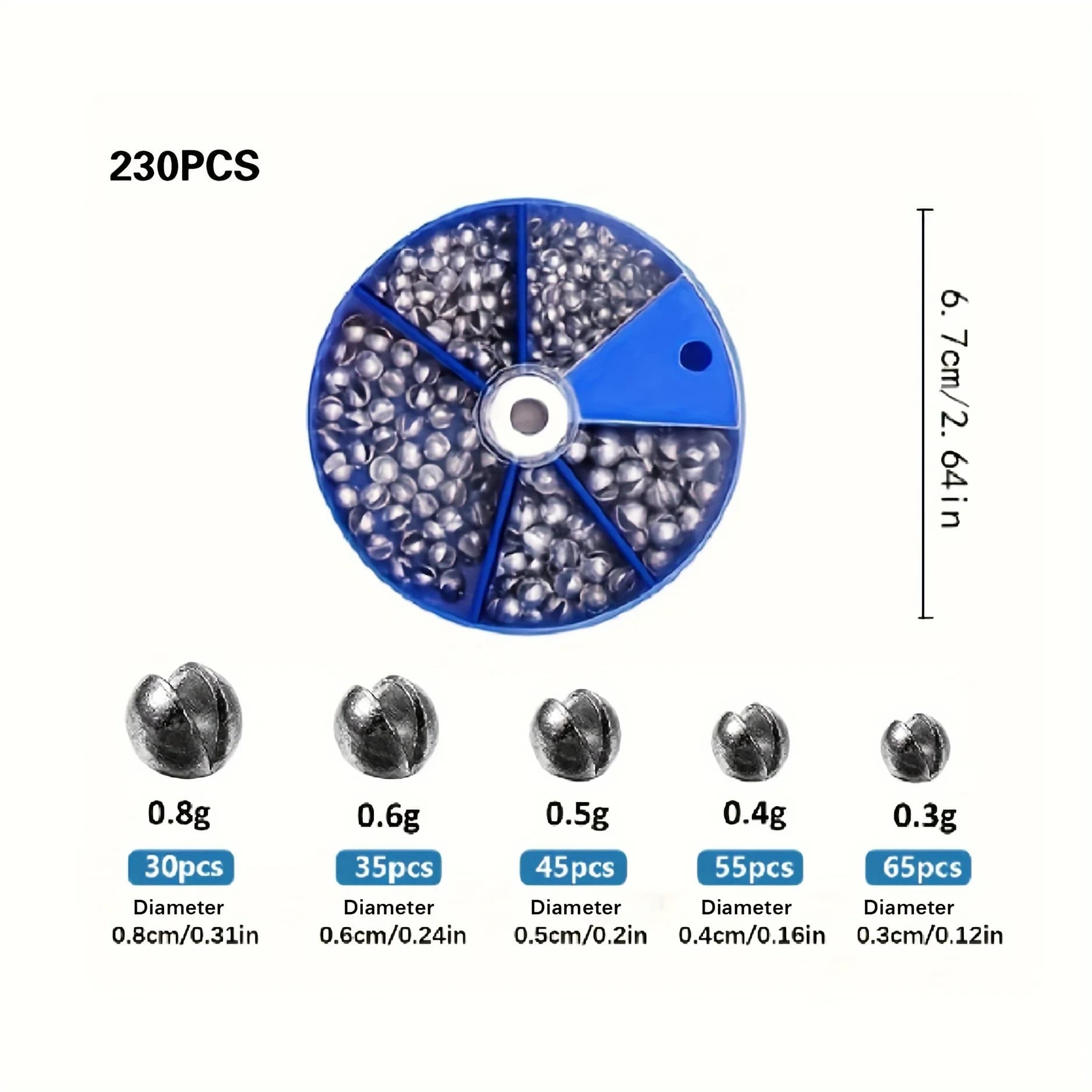 Plombs de pêche ronds amovibles - Lot de 107 ou 230 pièces pour une pêche précise et adaptable