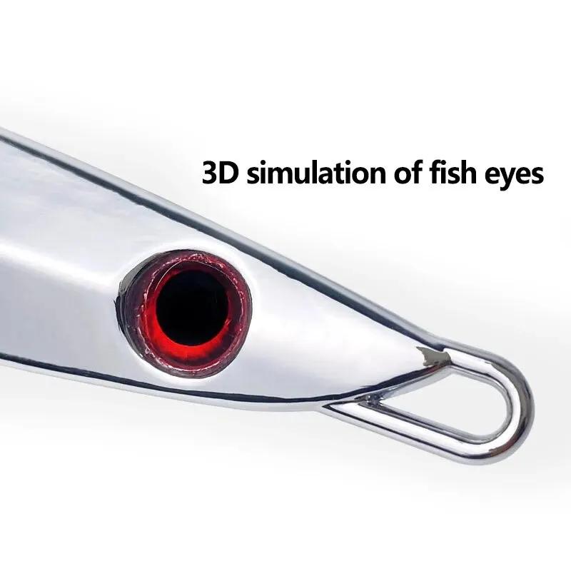 Leurre de pêche jig métal zinc allié qualité supérieure avec yeux 3D, leurre artificiel plombé pour