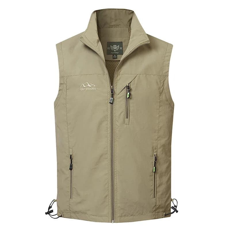 Veste légère homme été pêche photo respirante sans manches multi-poches pour activités extérieures