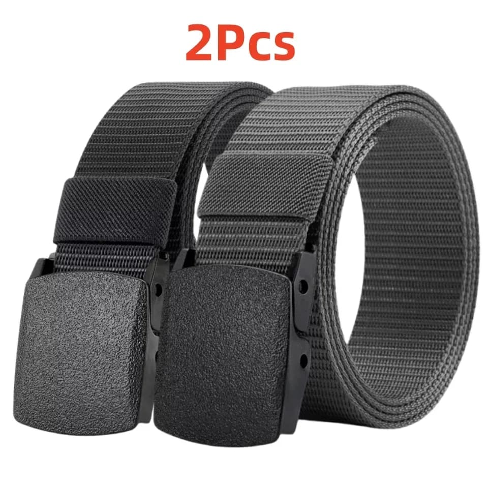 2Pcs ceinture nylon automatique boucle pêche chasse multifonction toile tactique qualité homme