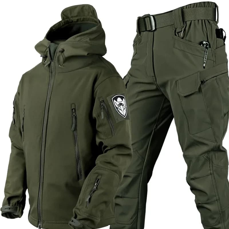 Veste et pantalon de pêche hiver polaire coupe-vent imperméable 5XL épais résistant