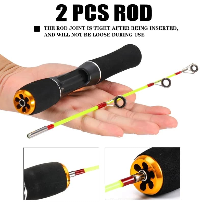 Canne ultralégère Sougayilang pour pêche hivernale aux crevettes - Portable mini ice fishing