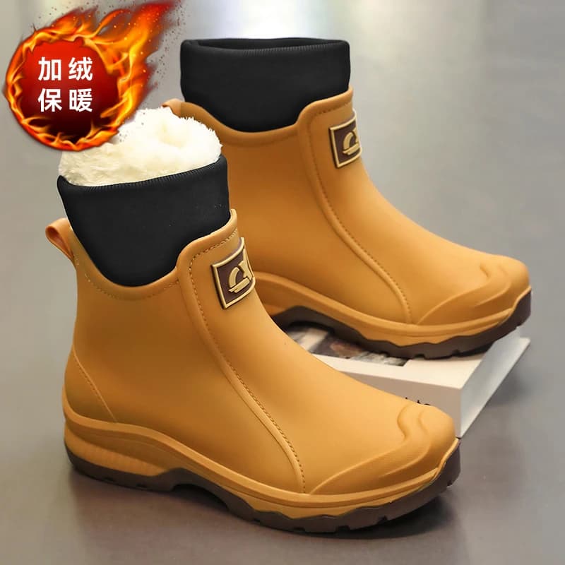 Bottes pluie homme chaudes hiver 2026 - Bottines imperméables légères et coupe-vent