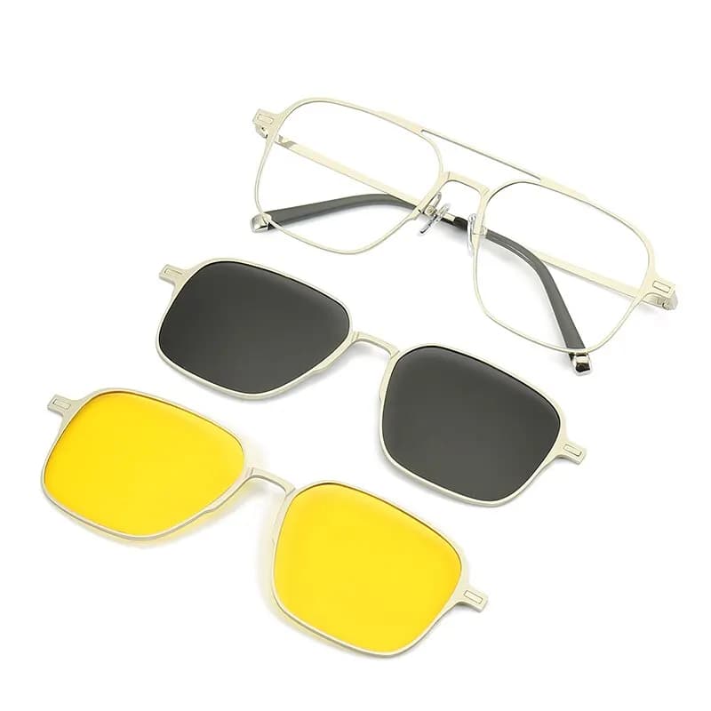 Lunettes magnétiques 3 en 1 métal polarisées ordinateur conduite pêche 2023 UV400 7009