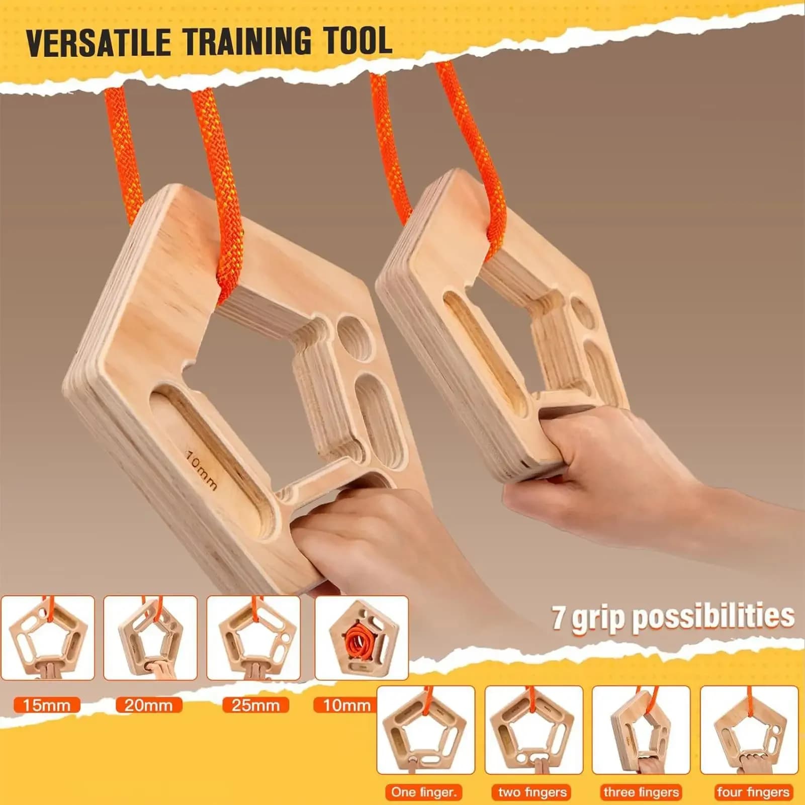 Planche d'escalade renforcement doigts - Trainer suspension pour grimpeurs - Outil musculation bras extérieur