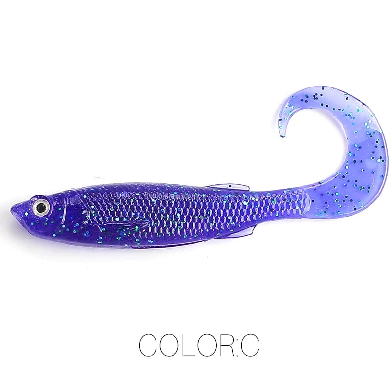 Leurre souple shad T-Tail 5cm 6.5cm pour brochet sandre, leurre de pêche carnassier avec yeux 3D
