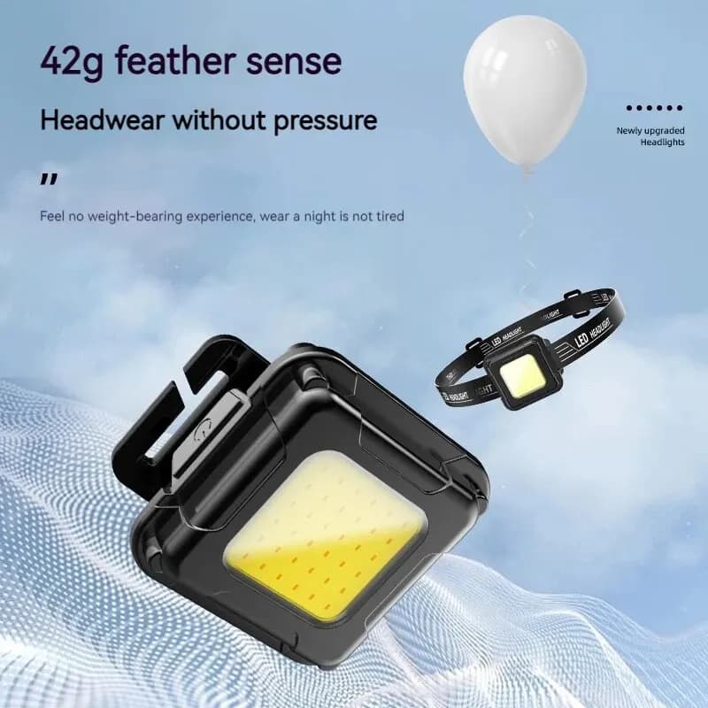 Mini frontale COB LED rechargeable pour clés de pêcheur, lampe de travail portable étanche