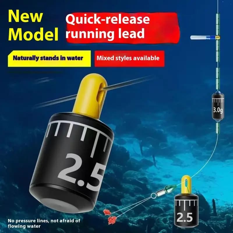 Kit 5 plombs de pêche ajustables proportionnels pour ligne avec alerte compacte