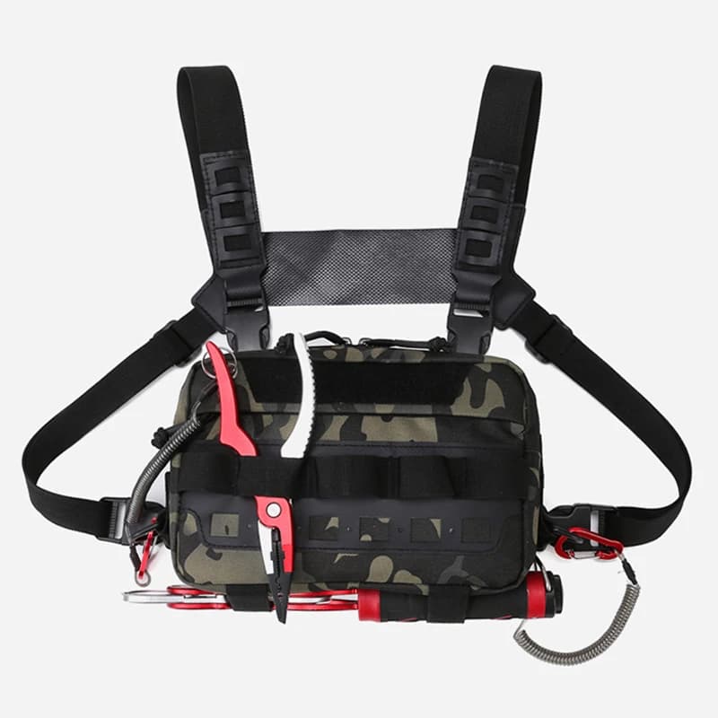 Gilet de pêche camouflage sac utilitaire ceinture rangement leurres accessoires pêche chasse