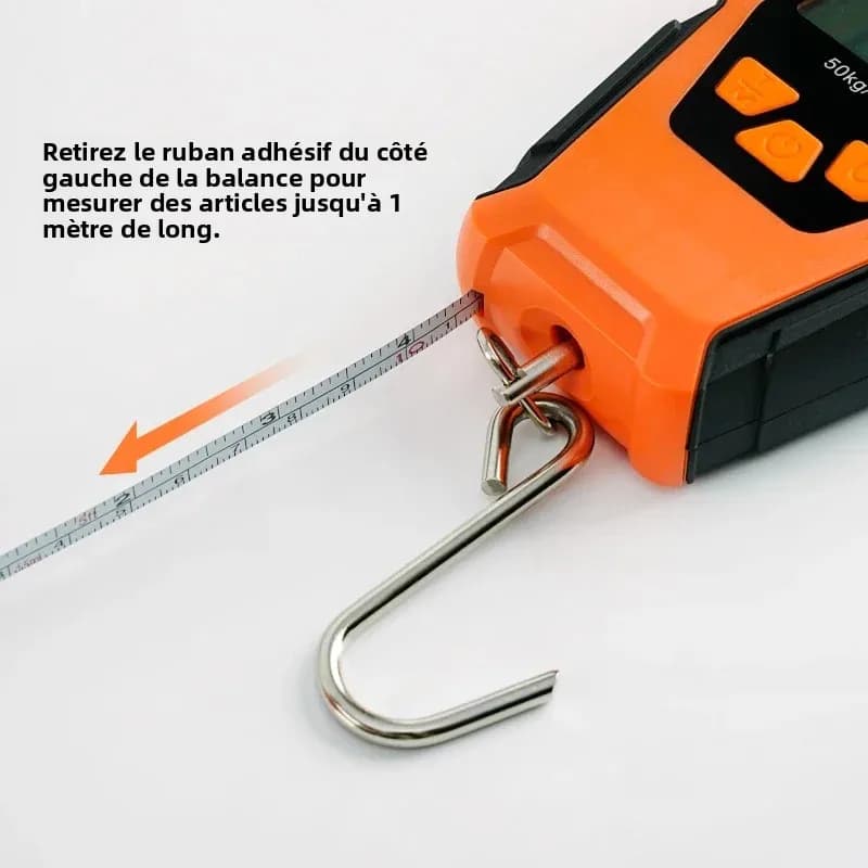 Balance pêche IPX6 étanche avec mètre ruban - Balance digitale 50kg multi-modes kg/lb&oz pour pêche précise France