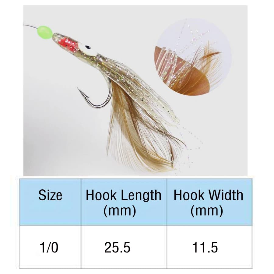 Leurres souples sabiki poulpe 3 packs 5 hameçons - String hook perles lumineuses pêche mer nocturne
