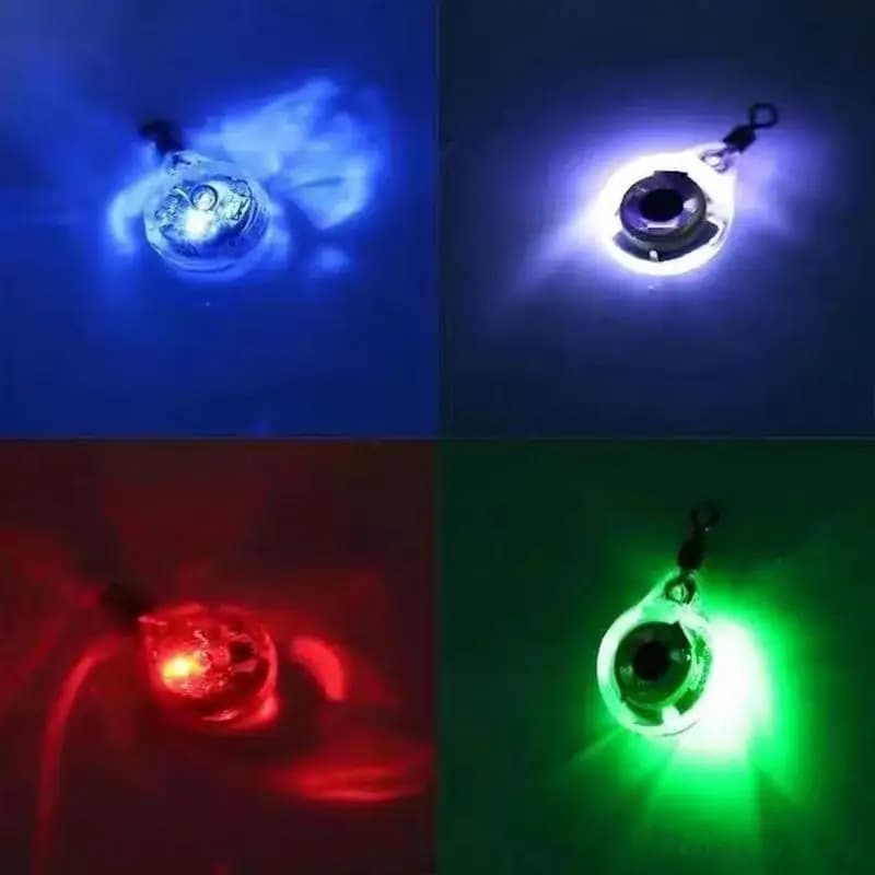 Leurres luminescents LED pour pêche nocturne - Perles et flashs sous-marins qui brillent dans le noir