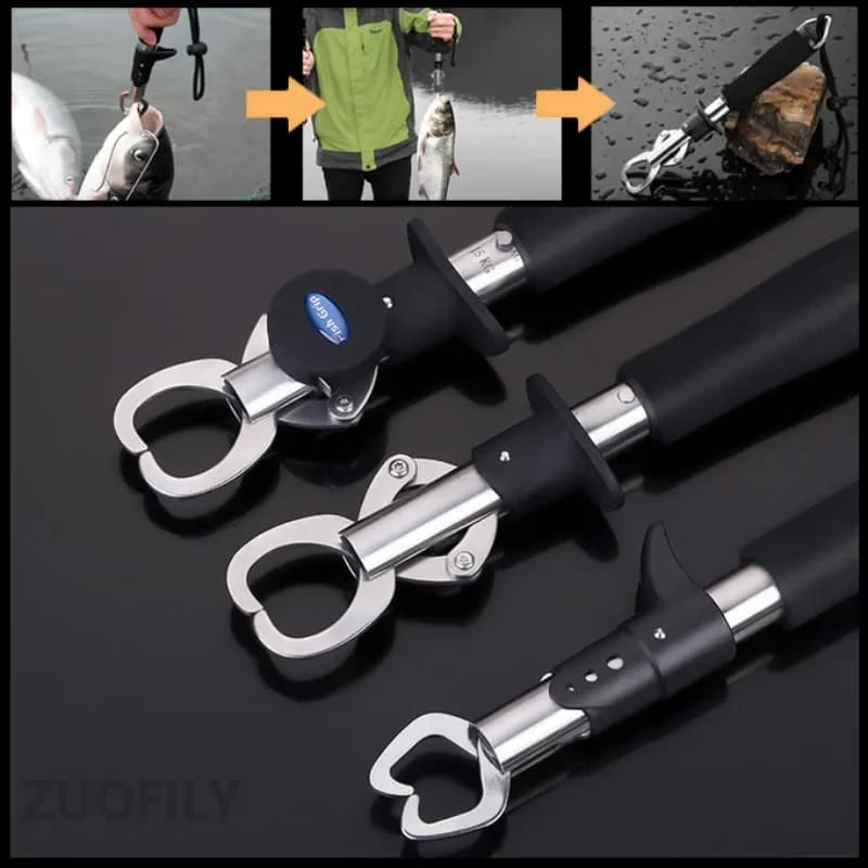 Contrôleur à poisson avec balance et règle - Pêche pince grip clip acier inoxydable