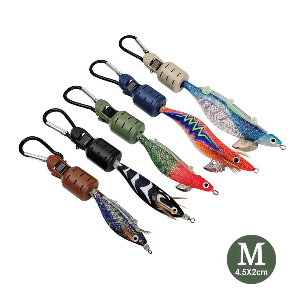 Kit 6 pièces protecteurs hameçons leurres calmar poulpe - Squid jig bait protector avec mousqueton