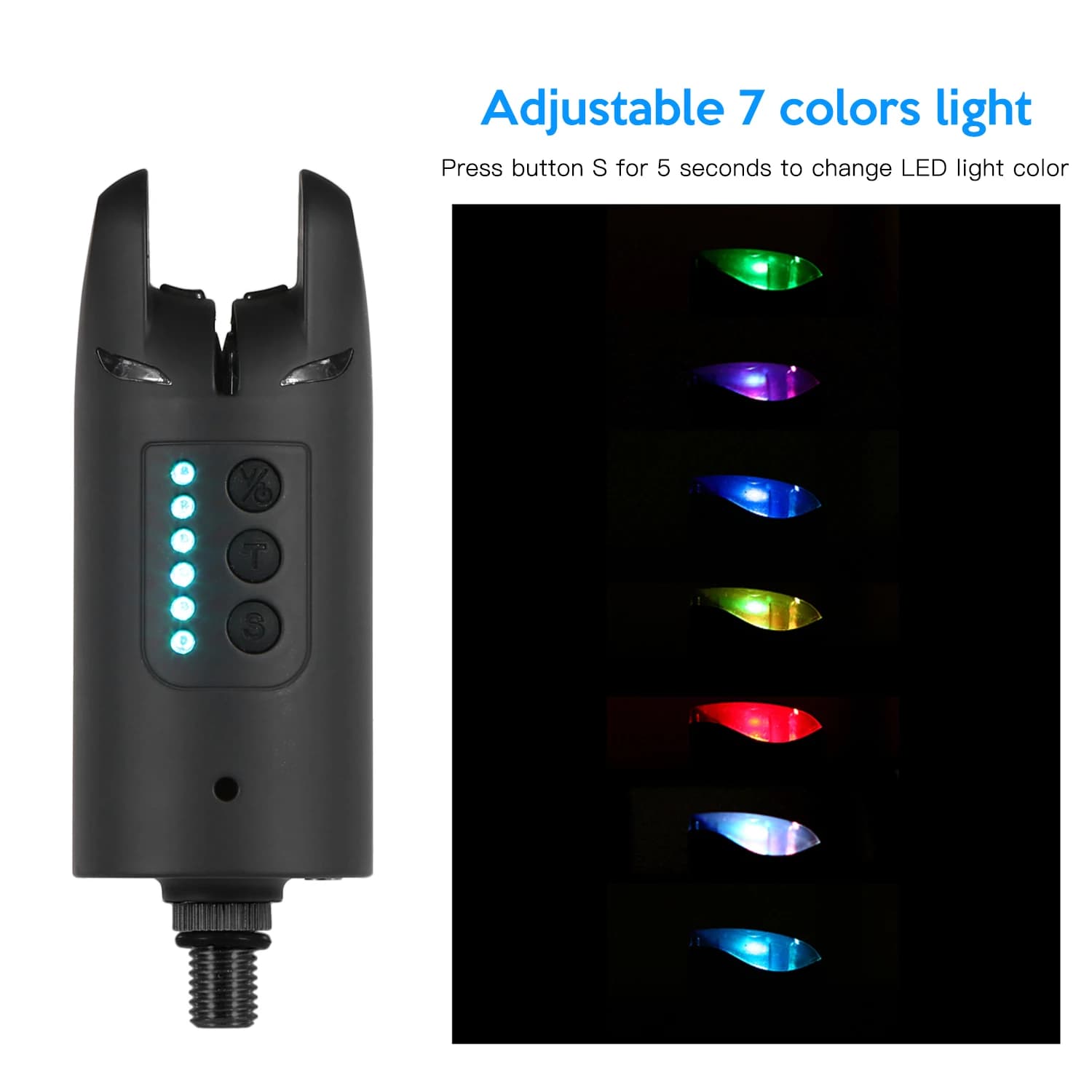 Alarme de pêche sans fil Lixada numérique - Kit alerte touche avec LED colorées et étui portable