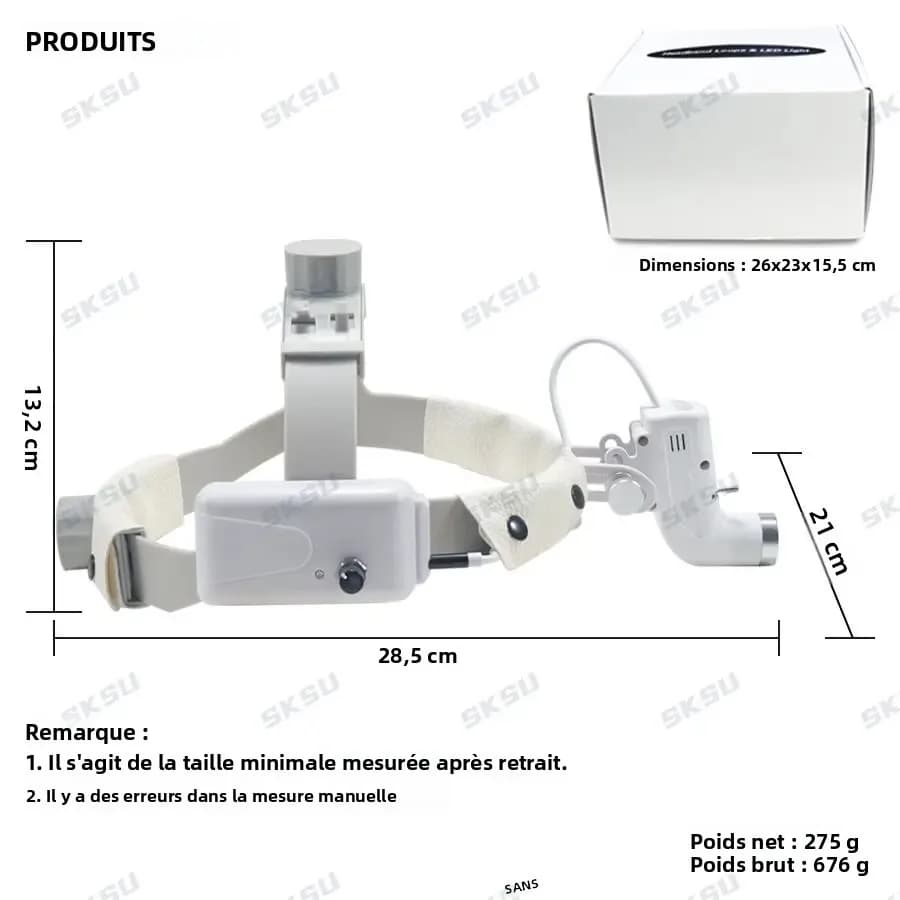 Lampe frontale LED 5W pour dentiste adaptable en lumière de pêche précise et puissante