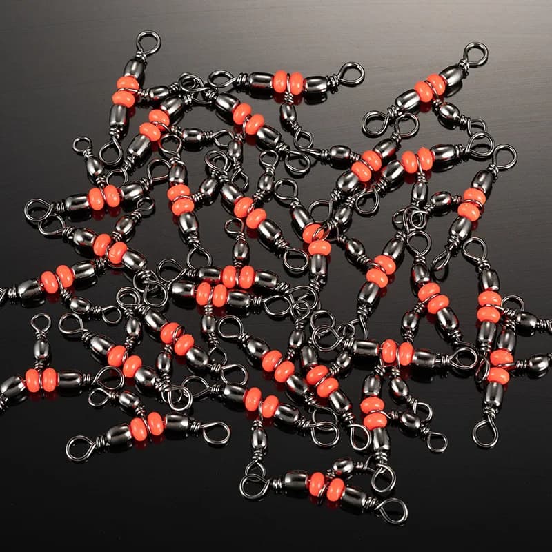 10 pièces émerillons à agrafe triple avec perles, connecteurs pour ligne leurres et hameçons, accessoires pêche