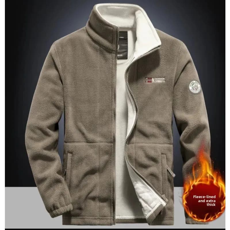 Veste pêche homme printemps automne - Coupe-vent cachemire chaud pour pêche en extérieur