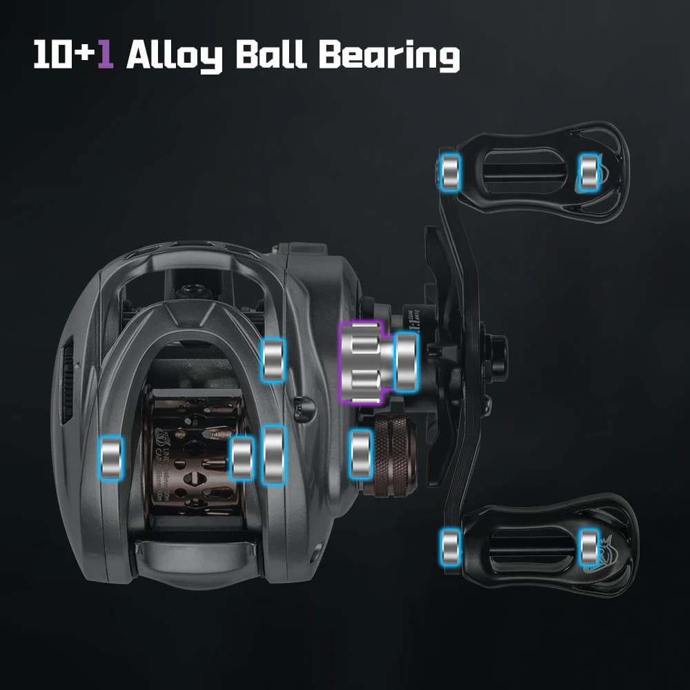 Moulinet baitcasting SOLOKING ACURA HICC50 Pro 10+1BB ultra-léger BFS pour pêche de la truite et du black bass