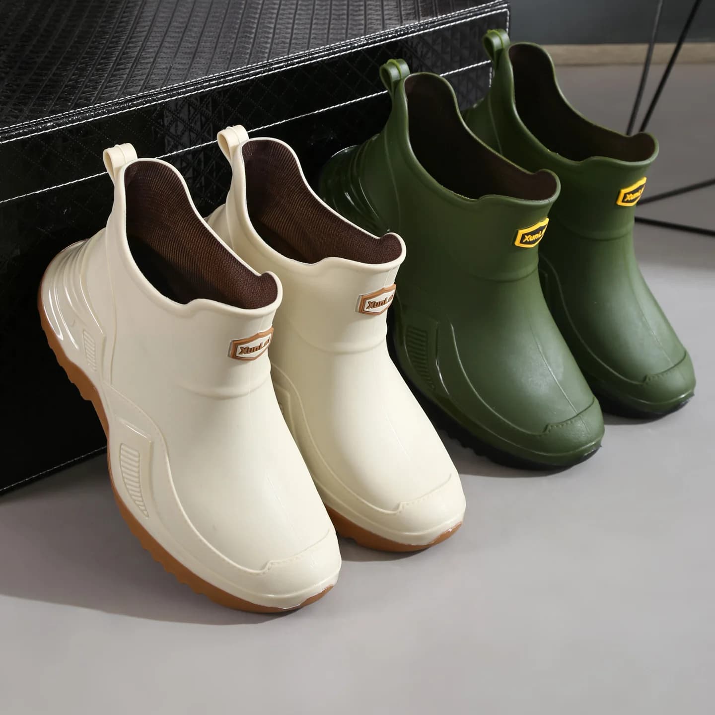 Bottes de pêche imperméables anti-dérapantes pour hommes - Bottes de travail en caoutchouc résistantes