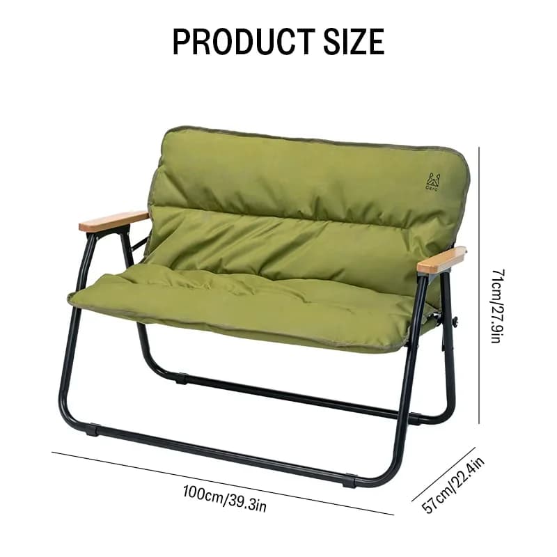 Chaise pliante aluminium GERC double pour pêche, camping et pique-nique - Siège portable Kermit