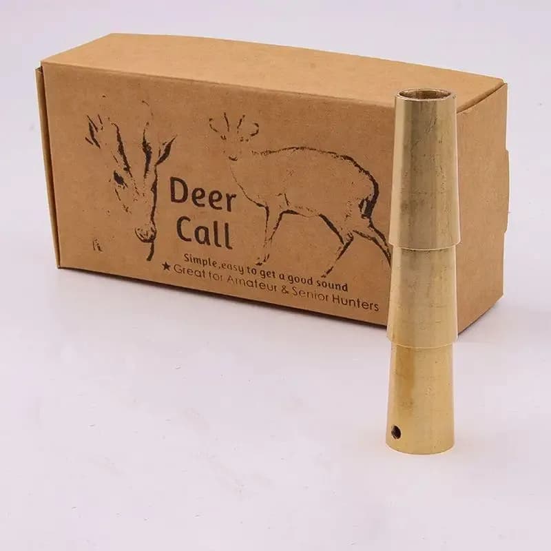 Sifflet appel cerf laiton 3 options - leurre animal pour chasse cerf corbeau écureuil