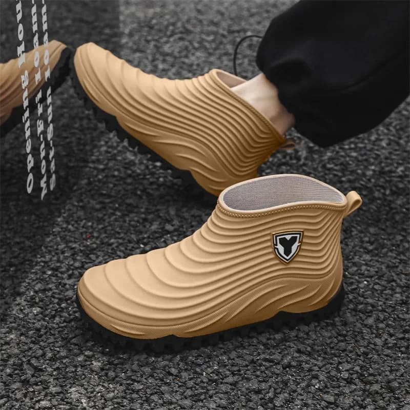 Low-Top Men's Rain Boots Waterproof Slip-Resistant Trendy Short Waterproof PVC S